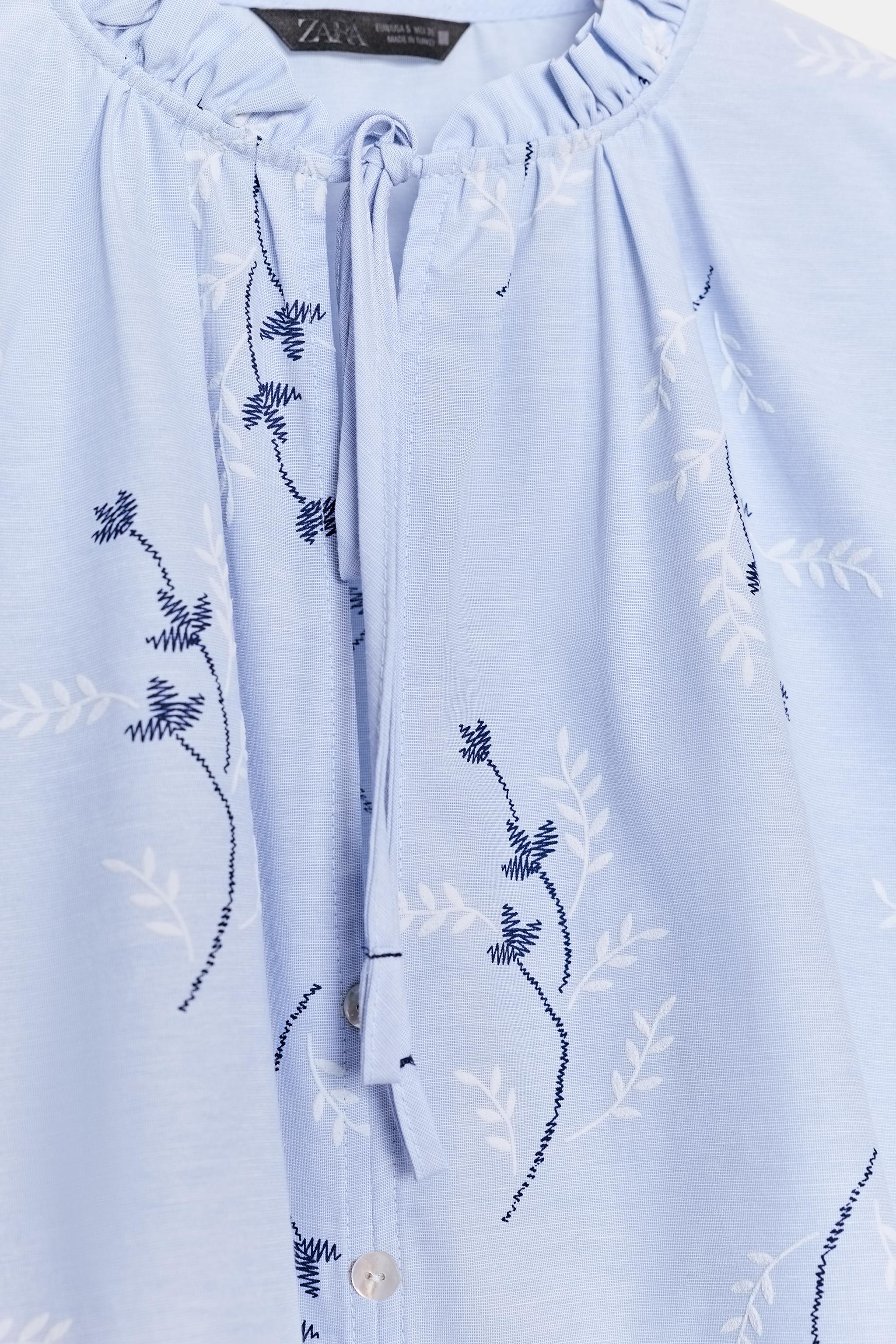 EMBROIDERED PRINT BLOUSE